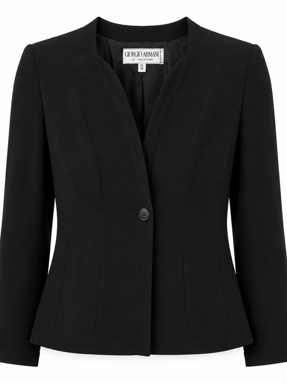 Giorgio Armani Le Collezioni Black Silk Blend Jacket Blazer IT 44 / US 10